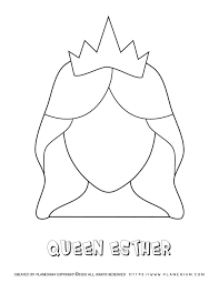 Use the queen esther coloring page as a fun activity for your next children's sermon. Purim Coloring Page Queen Esther Template Planerium