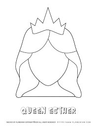 Right click on the links above to download each page in this project. Purim Coloring Page Queen Esther Template Planerium