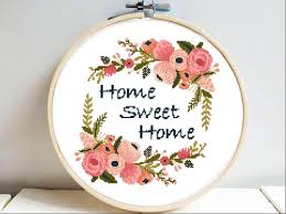Maybe you would like to learn more about one of these? Home Sweet Home Cross Stitch Pattern Floral Wreath Cross Stitch Housewarming Gift Diy Floral Wall Hanging Flower Wreath Cross Stitch Craft Supplies Tools Drawing Drafting Kromasol Com