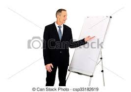 Male Executive Presenting On Flip Chart