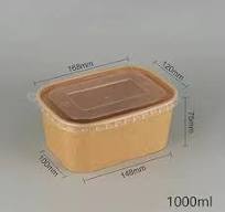 1000ml Large Rectangular Bowl with Lid - Sustainable Food ...