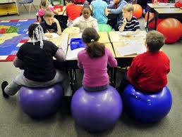 Arrowwood Elementary Students Use Stability Balls For Focus Homeschool Classroom Yoga For Kids Student Encouragement