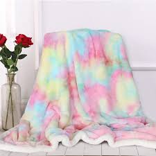 These fuzzy blankets are handmade, trendy and comfortable. Multicolored Raimbow Blanket Room Decoration Blanket Throws Blankets Throws Autosalonecavour It