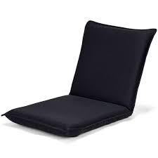 Gymax Adjustable 6 Position Floor Chair Folding Lazy Man Sofa Chair Multiangle Black Walmart Com Floor Chair Stylish Chairs Convertible Couch Bed