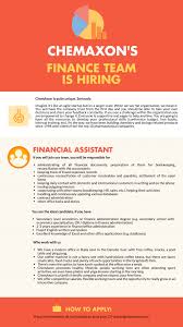 Assistant finance managers help finance managers with a range of administrative and financial tasks. Financial Assistant Chemaxon