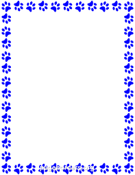 Blue Paw Print Border Paw Print Clip Art Page Borders Paw Print