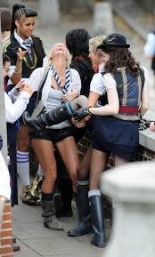 The legend of fritton's gold for a scene filmed at liverpool st station. Sarah Harding On Set Of The New St Trinian S The Legend Of Fritton S Gold Famousfix Com Post