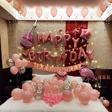 Bedroom decoration for birthday surprise for wife call us on 91 9173092113 to avail such a beautiful. Romantic Husband Birthday Party Layout Boyfriend Room Surprise Balloon Decoration Package Happy Fema Shopee Philippines