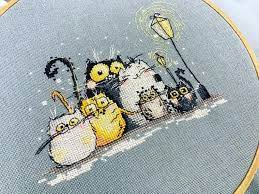 Included in the pdf file: Cute Cat Cross Stitch Winter Needlepoint Cross Stitch Black Etsy Cross Stitch Cross Stitch For Kids Mini Cross Stitch