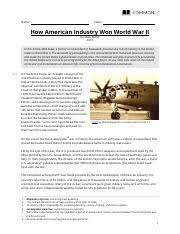 Do you want to learn more about commonlit answers quizlet? Ww2 Industry Pdf Name Class How American Industry Won World War Ii By Mike Kubic 2016 In This Article Mike Kubic A Former Correspondent Of Newsweek Course Hero