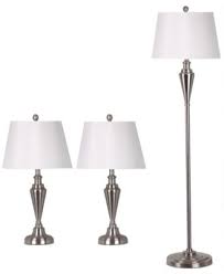 Product title elegant designs modern leather table lamp with white shade, black, set of 2 average rating: Adesso Satin Steel Set Of Two Table Lamps And 1 Floor Lamp Reviews All Lighting Home Decor Macy S