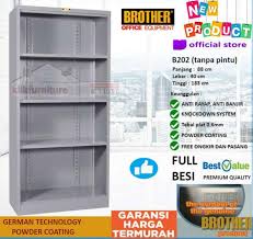 Harga lemari loker locker cabinet 9 pintu full besi akl 09. Jual Lemari Arsip Besi File Cabinet Tanpa Pintu B202 Brother Terbaru Juni 2021 Blibli