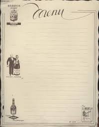 An easier way to make restaurant menus. Menu Barros Port De Achat Archives Vieux Papiers Ref R100013009 Le Livre Fr