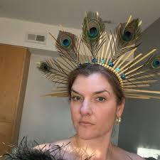 Halo Crown. Peacock Feathers Gold Halo Crown. Halo Headpiece. Festival  Headband Fantasy Crown. Queen Gold Crown. Halo Headband, Bride Crown