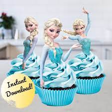 Printable Frozen Cupcake Toppers Pdf File Disney Princess Elsa Cupcake Toppers Disney Princess Cupcakes Disney Frozen Cupcakes Frozen Cupcake Toppers