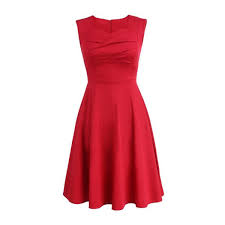 Rotita Vintage Sleeveless Fold Cross Knee Length Dress 25 Liked On Polyvore Featuring Dresse Red Dress Short Red Dress Sleeves Vintage Red Dress