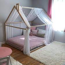 Montessori Toddler Beds Frame Bed House Bed House Wood House Kids Teepee Baby Bed Nursery Bed Platform Bed Children Furniture Full Double Letto Fai Da Te Letti Bassi Giroletto