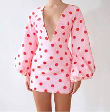balon kol puantiyeli mini elbise moda fashion dress stil style trend elbise summer kadinmodasi par polka dot dress outfit polka dots outfit clothes