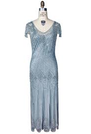 Blue Beaded Vintage Style 1920s Bridesmaid Dress Beaded Party Dress 1920s Fashion Dresses Vintage Bridesmaid Dresses
