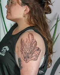 Whelk shell cornucopia with various California kelp species and a cute  gorgonian in the back for a badass marine biologist. Congrats