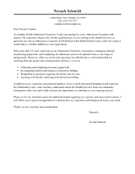 Admissions Counselor Cover Letter Example Cover Letters Livecareer Com