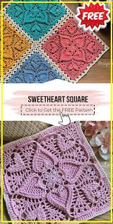Crochet Sweetheart Square Free Pattern In 2020 Granny Square Crochet Patterns Free Crochet Square Patterns Crochet Bedspread Pattern