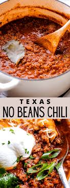 This Thick And Hearty No Beans Chili Is Deeply Flavored Thanks To An Authentic Blend Of Spices Plenty Of Tomatoes Chili Recipes Recipes South American Recipes