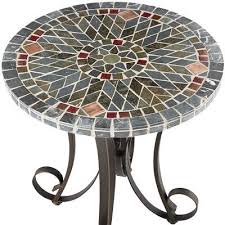 Verazze Mosaic Accent Table Mosaicos Taburete Mesas