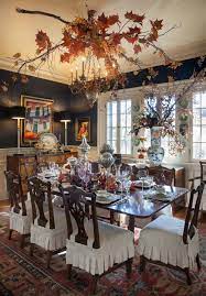 Here S How The Story Began I Had About 30 Minutes To Zip Into The Paint Store And Pick A Navy Color For The Dinin Halloween Dining Room Autumn Home Fall Decor