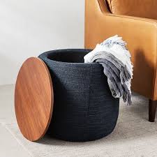 Upholstered Storage Base Ottoman Small In 2020 Upholstered Storage Living Room Stools Storage Ottoman