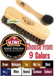 Details About Kiwi Shoe Wax Can Polish Shine Horse Hair Brush And Applicator Kit Set