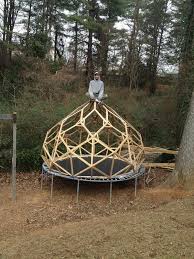 Reclaimed Wooden Zome Structures Are An Expression Of Nature S Double Helix Geodesic Dome Dome House Geodesic