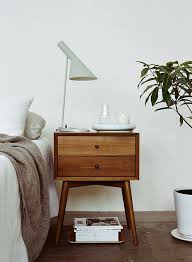 vintage nightstand with beautiful arne jacobsen table lamp meuble chambre a coucher