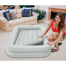 intex kidz inflatable raised frame camping air mattress w hand pump 2 pack kids travel bed air mattress camping air mattress