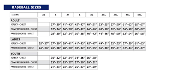 Expository Authentic Baseball Jersey Sizing Chart