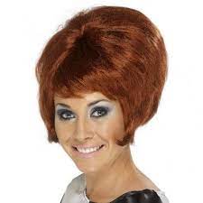 60er Jahre Beehive Perucke Kupferrot Perucken Haar Styling Styling Kurzes Haar