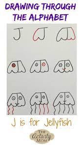 Choose from 2779 drawing of different types of alphabet letters stock illustrations from istock. Drawing Through The Alphabet Letter J The Activity Mom Drawing Lessons For Kids Basic Drawing For Kids Drawing For Kids