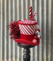 Christmas Mini Top Hat Candy Christmas Hat Holiday Hat Red Etsy Holiday Hats Christmas Hat Mini Top Hat