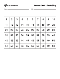 Printable Number Chart 1 60 Printable Numbers Number