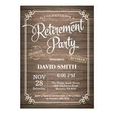 Rustic Retirement Party Invitation Card Wood Zazzle Com Retirement Party Invitations Retirement Party Themes Retirement Parties