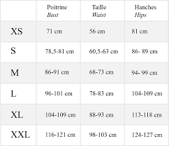 Atelier Melia Catalogue Dune Nymphes Size Chart