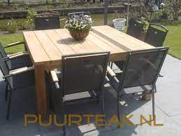 teak tuintafel vierkant napoli 160 tuintafels tuin pallet buitentafels