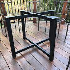Steel Trestle Style Table Frame Base Any Size Color Etsy Table Frame Table Style Metal Table