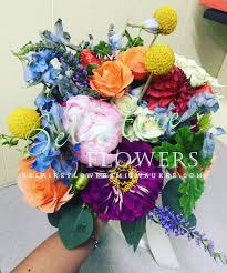 White flowers go great with all dress colors. Wedding Brides Bouquet Vibrant Summer Colors Magenta Dahlias Orange Dream Roses Ligh Bright Wedding Flowers Navy Wedding Flowers Light Blue Wedding Colors