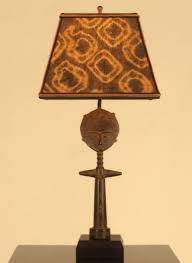 Dira lamps bring a sophisticated and organic touch to every room. African Decor Table Lamp Fertility Doll With Mud Cloth Lamp Shade Sue Johnson Custom Lamps Shades