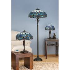 Get free shipping on qualified warehouse of tiffany floor lamps or buy online pick up in store today in the lighting department. Blue Dragonfly Tiffany Floor Lamp With Art Glass Shade On Bronze Base