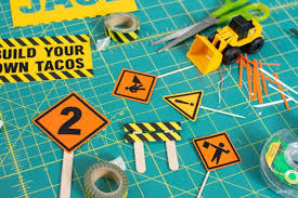 This table set up is adorable. Construction Birthday Party Our Son S 2nd Birthday Scratch And Stitch
