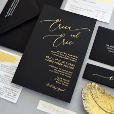 Paper Lace Inspiration 52671 Black Tie Wedding Invitations Foil Wedding Invitations Black And Gold Invitations