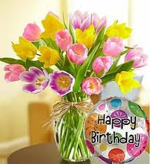 Beautiful Happy Birthday Flowers And Balloons Timeless Tulips Happy Birthday Medium In 2020 Birthday Flower Delivery Flower Delivery Birthday Flowers Bouquet