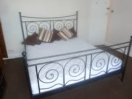 Decorating in black and white crisp white bed linens are perfect for the bedroom. Ikea Super King Size Metal Bed Frame In London Expired Friday Ad